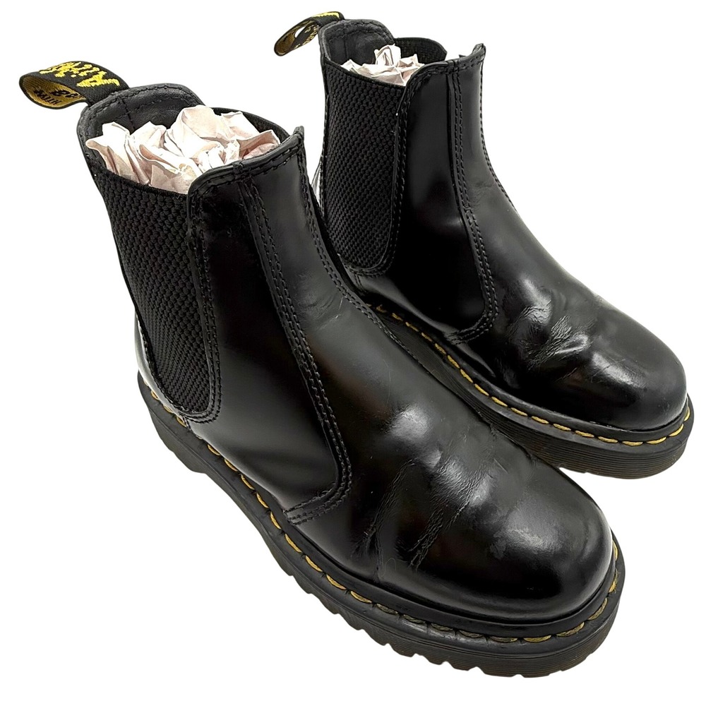 Dr. Martens 2976 Bex Chelsea Boots Womens 6 Black Good Platform Leather Lug Sole